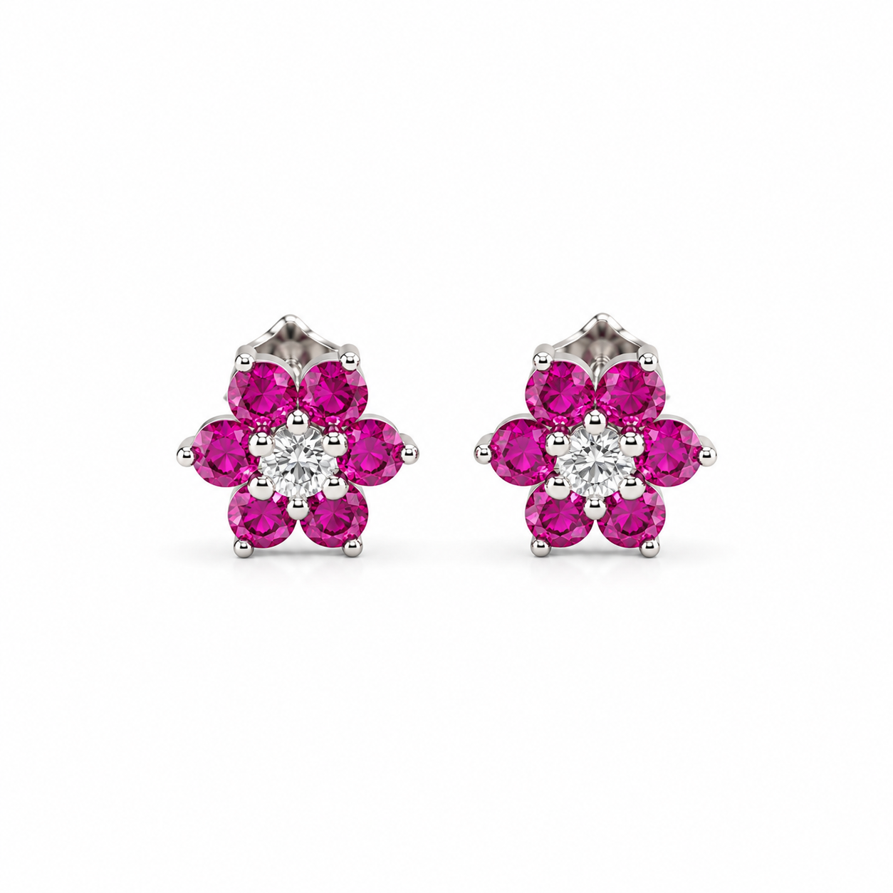 Aanya Studs Earring - Dark Pink