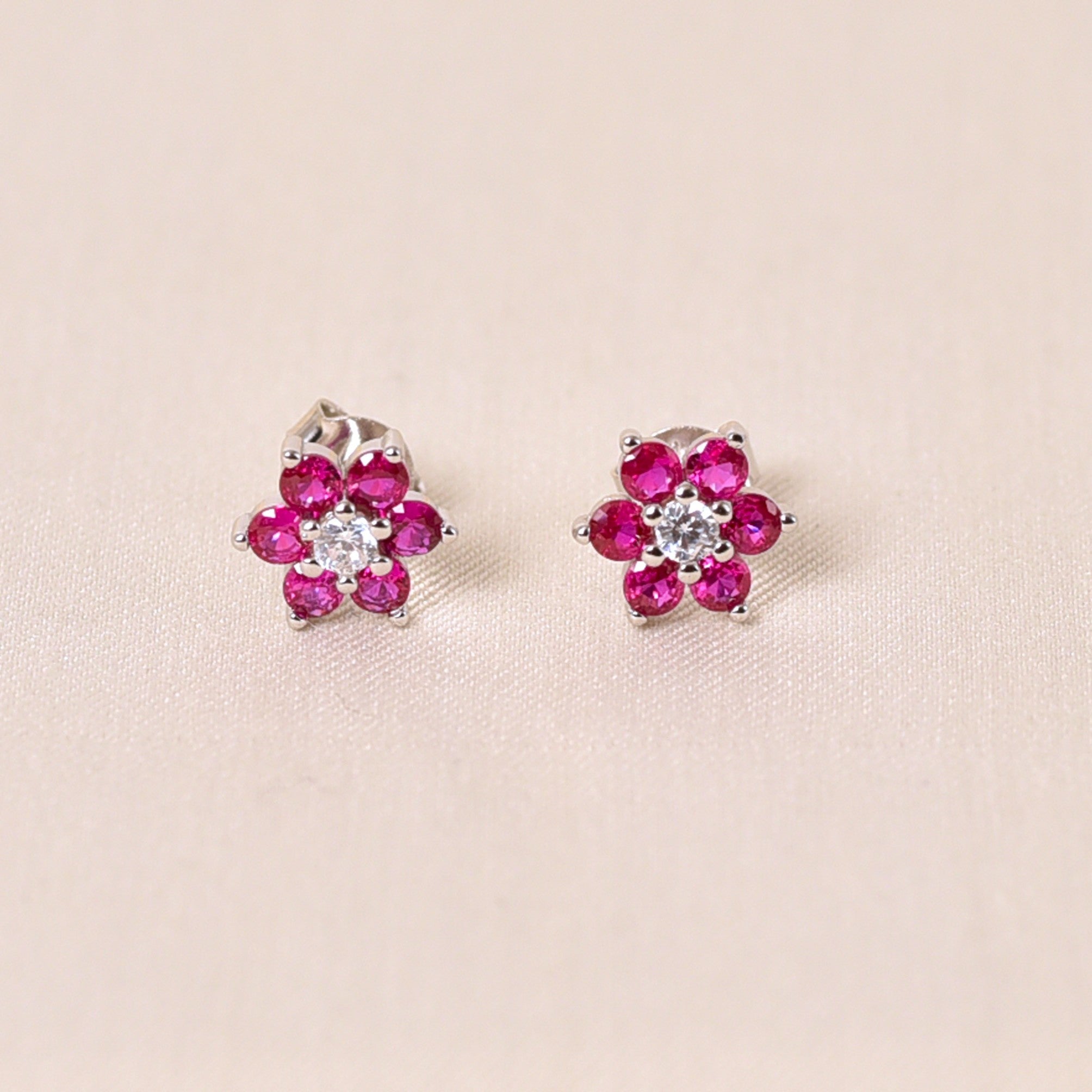 Aanya Studs Earring - Dark Pink
