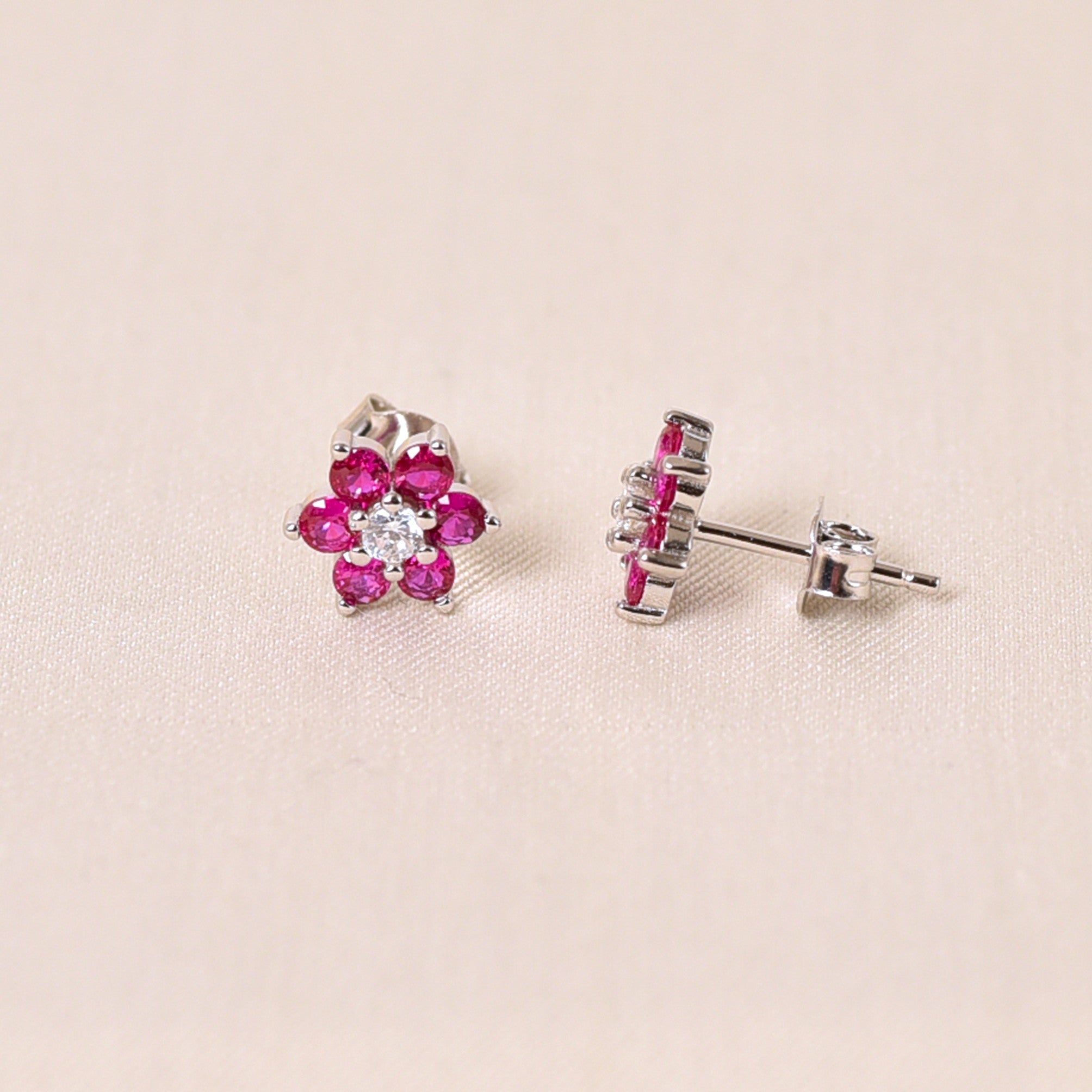 Aanya Studs Earring - Dark Pink