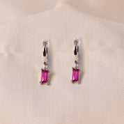 Radiant Drop Earring - Dark Pink