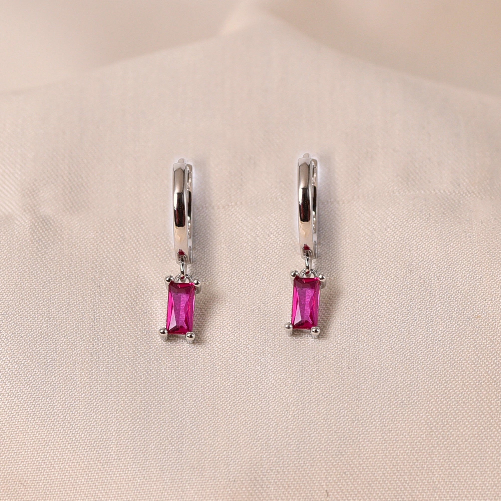 Radiant Drop Earring - Dark Pink