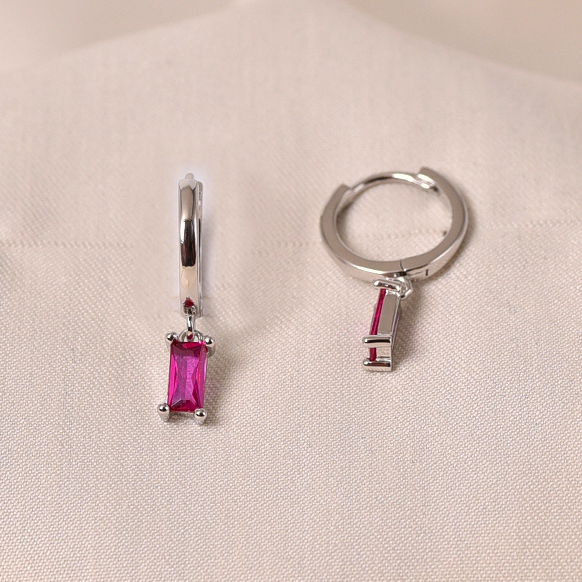 Radiant Drop Earring - Dark Pink