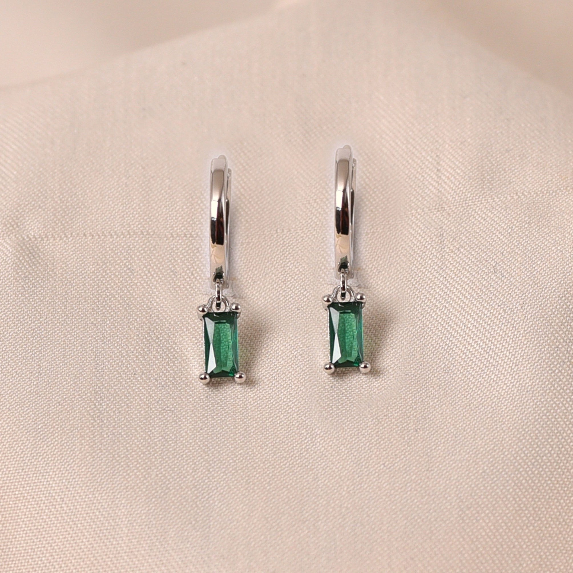 Radiant Drop Earring - Dark Green
