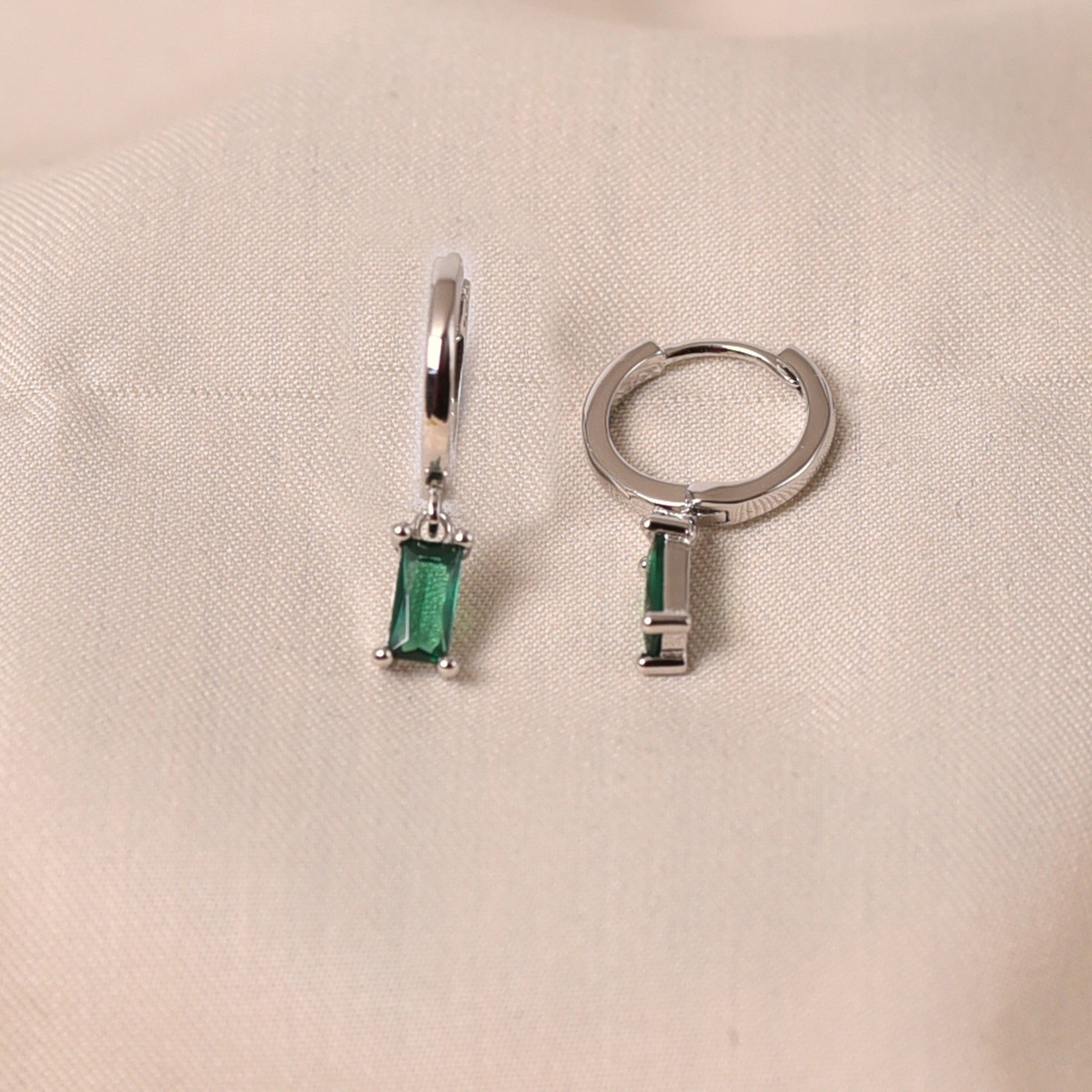 Radiant Drop Earring - Dark Green