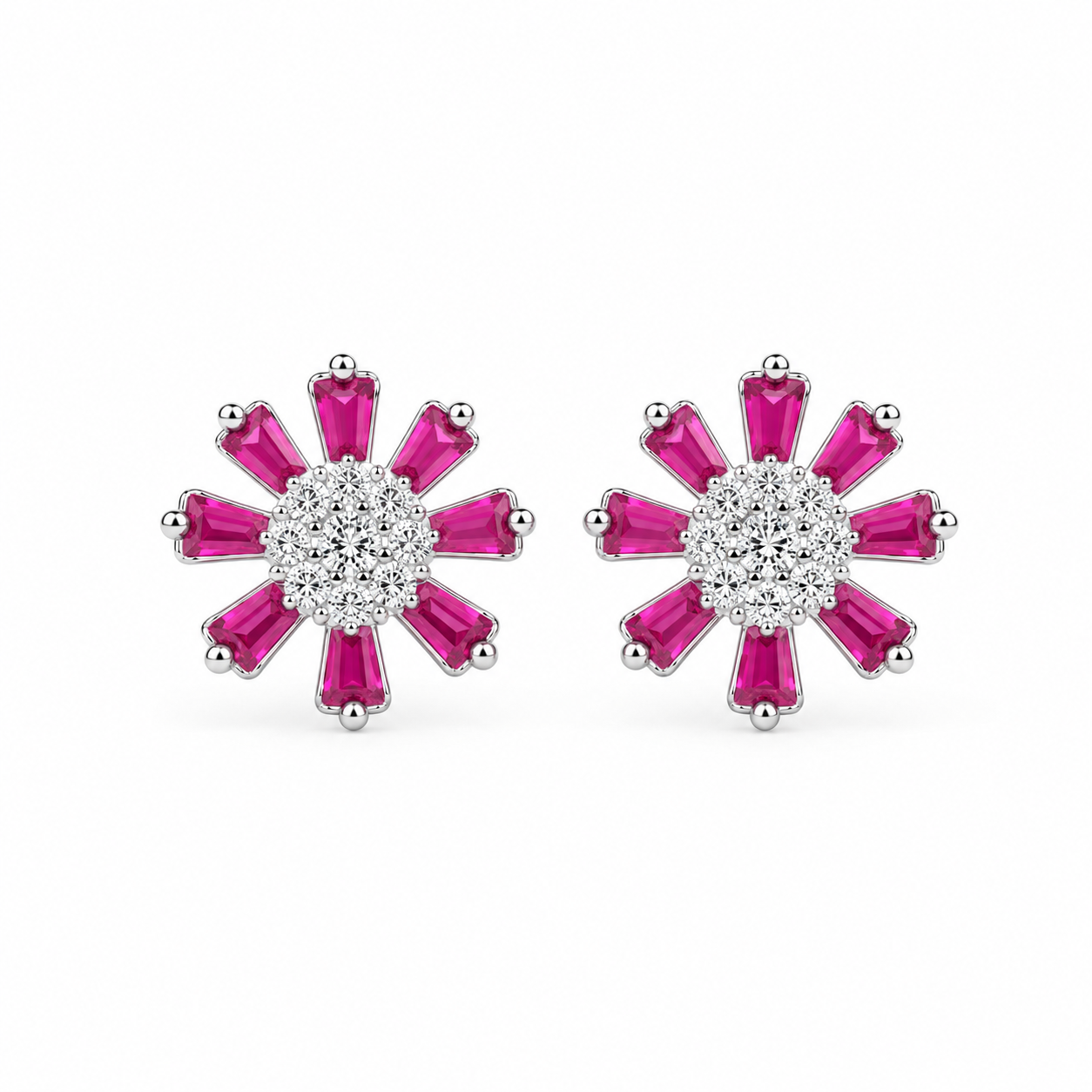 Daisy Radiant Earring - Dark Pink