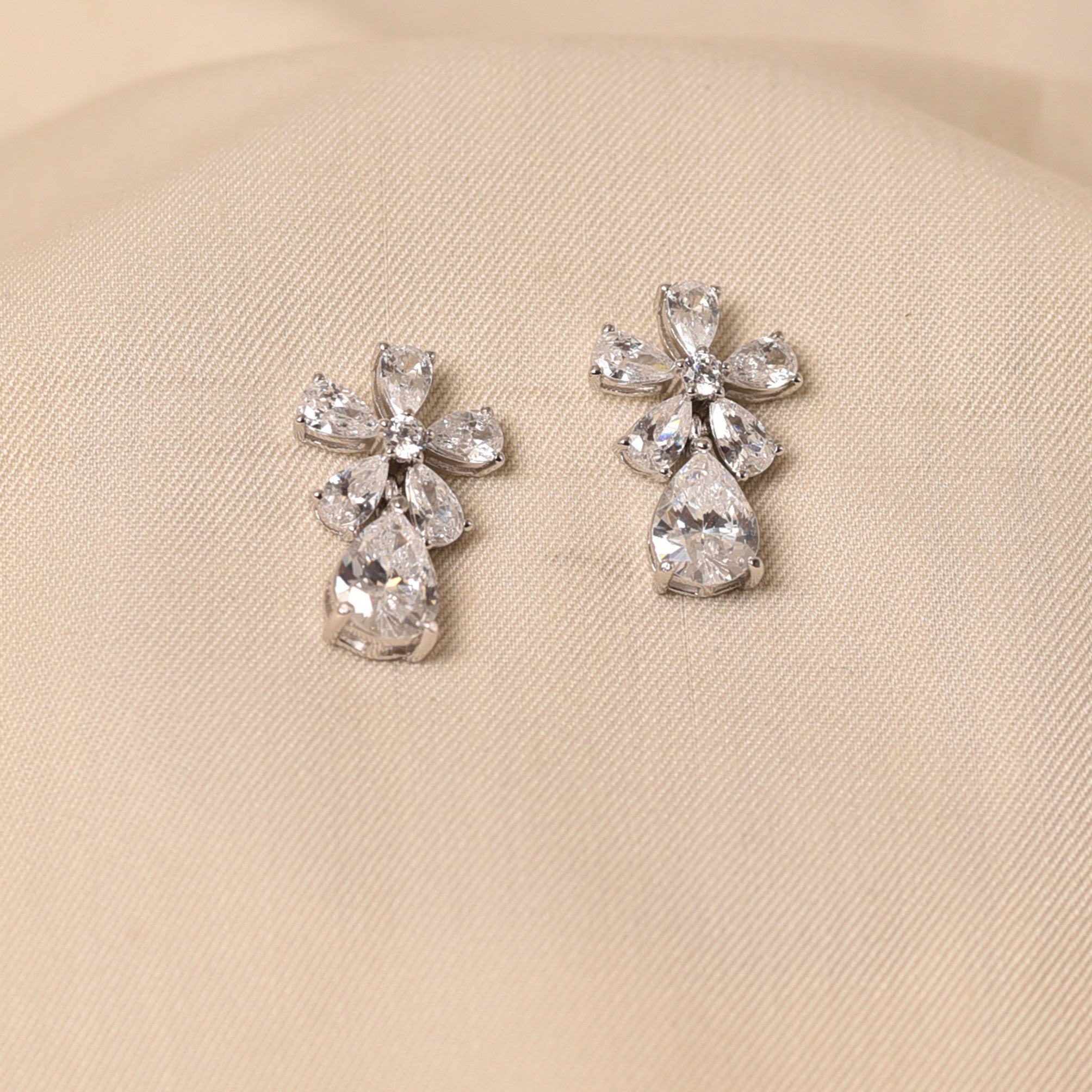 Flower Dot Drop Earrings