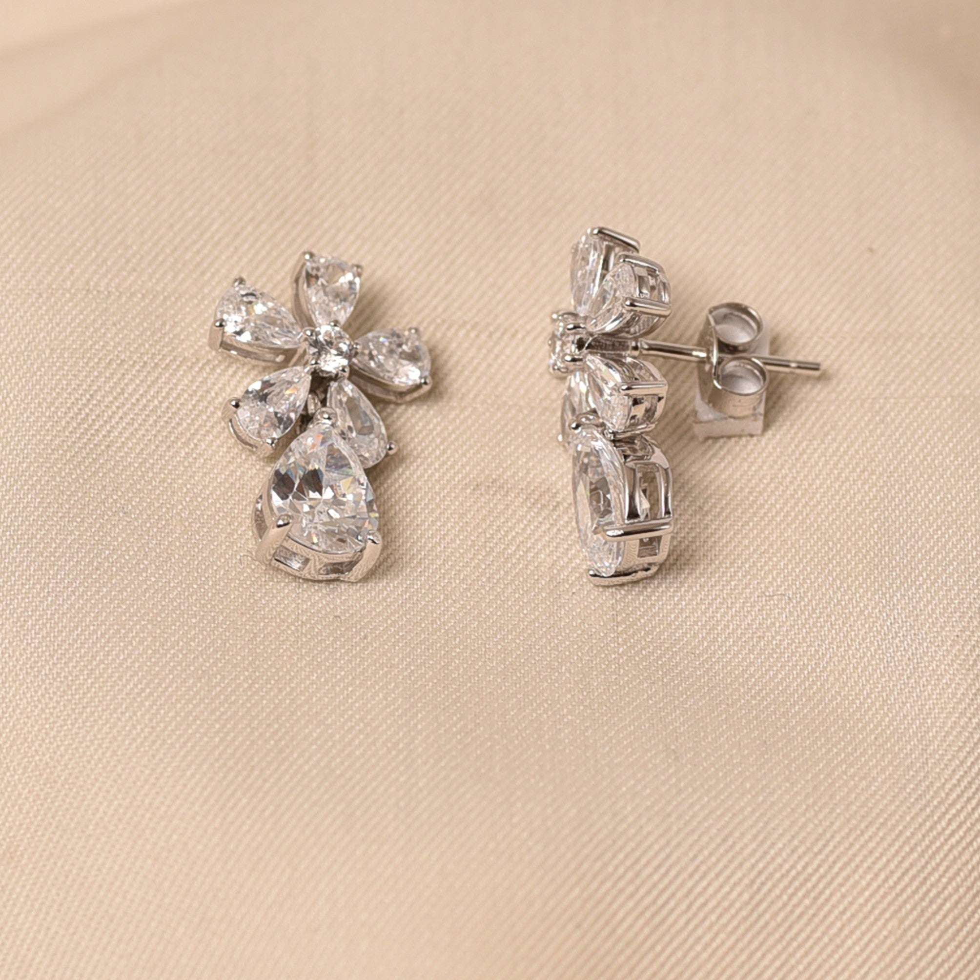 Flower Dot Drop Earrings