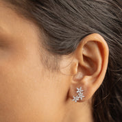3 Flower Diamond Earrings