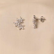 3 Flower Diamond Earrings
