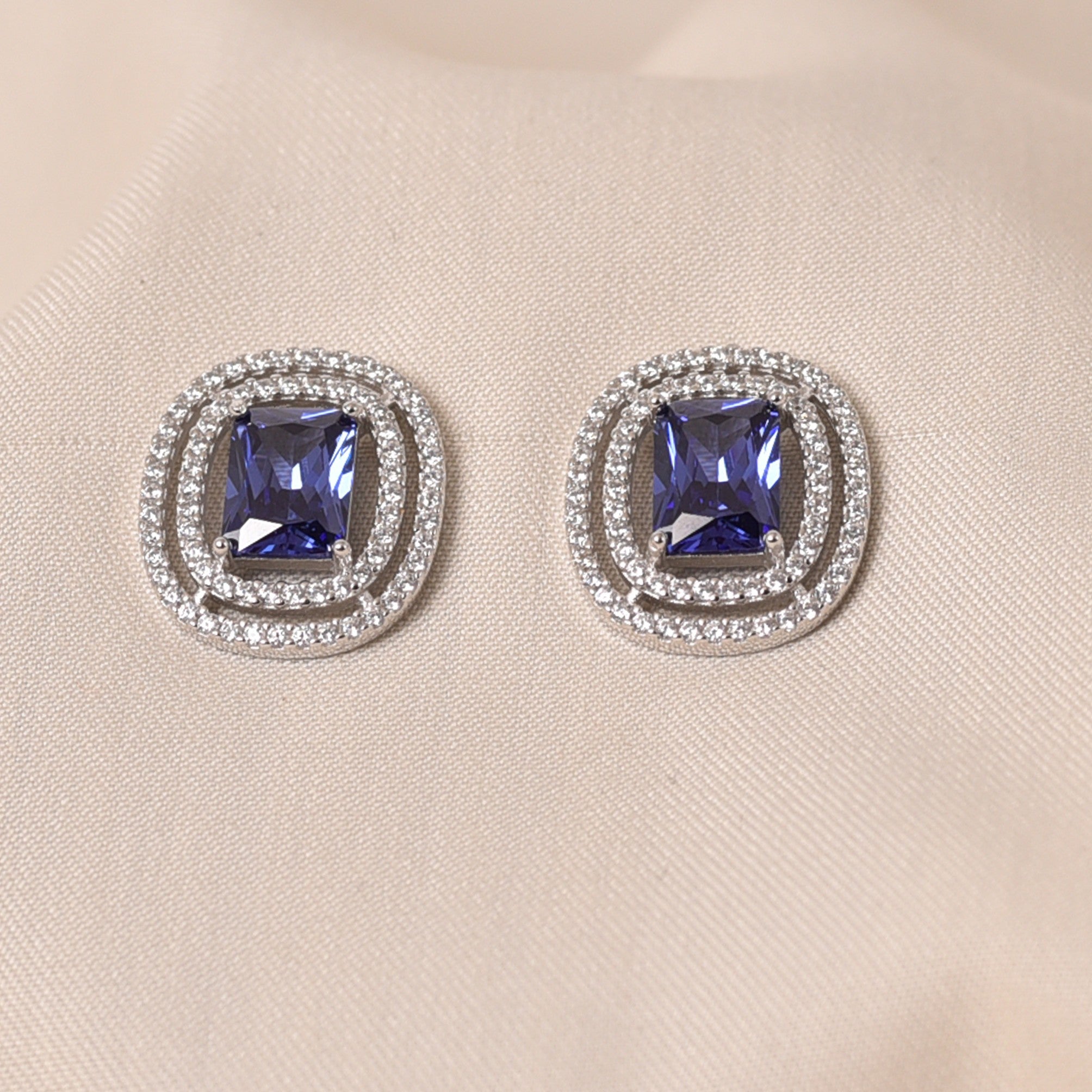 925 Sterling Silver Studs Earring for Women Blue - Elyta Jewelry