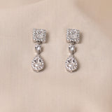 Square Drop Diamond Earrings