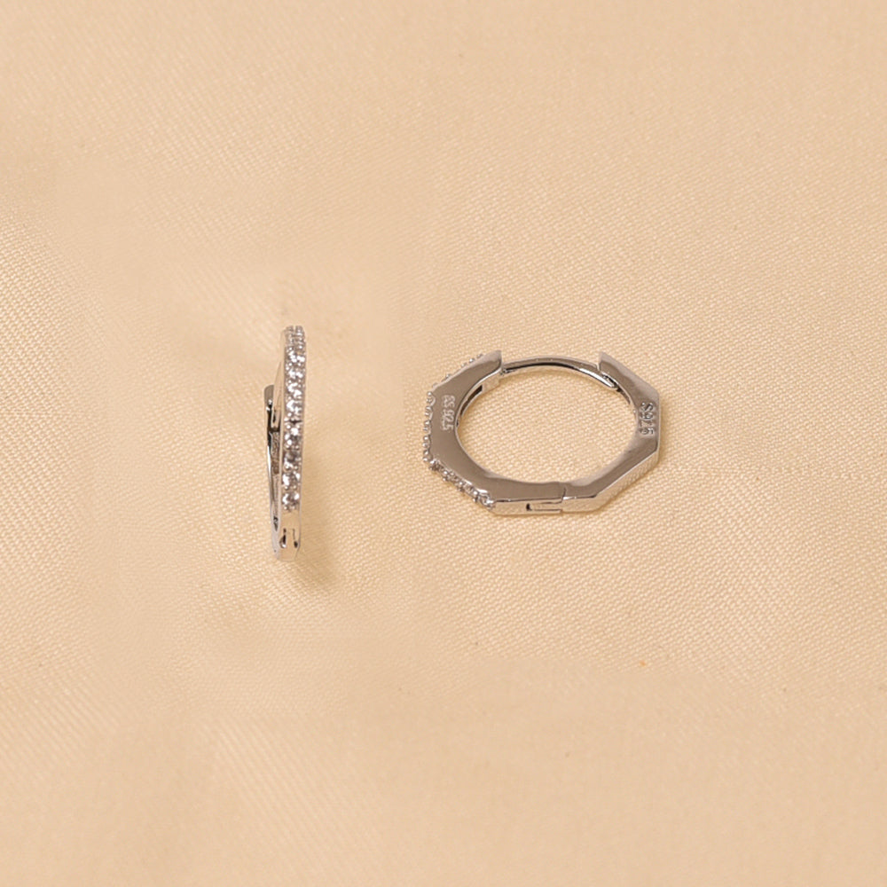 Silver Sterling Arbor Hoops Earring - Thin