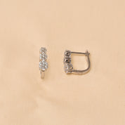 Silver Sterling Flower Hoop Earring