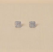 925 sterling silver ring with sparkling round-cut cubic zirconia studs -Elyta