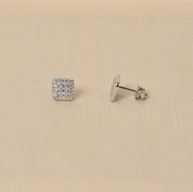 Handcrafted 925 Sterling Silver Diamond Studs for Flawless look by Elyta