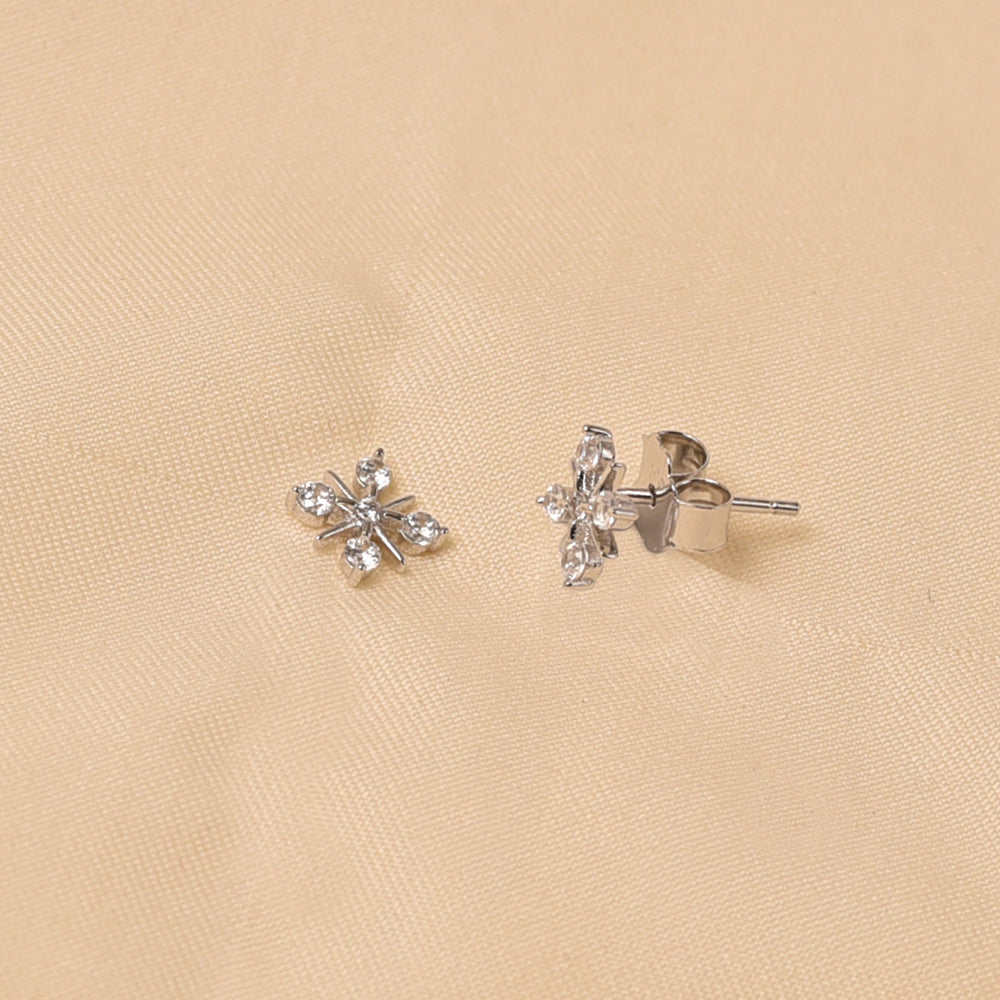 925 silver Four Diamond Studs Earrings
