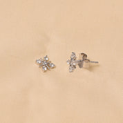 925 silver Four Diamond Studs Earrings