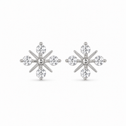 925 silver Four Diamond Studs Earrings
