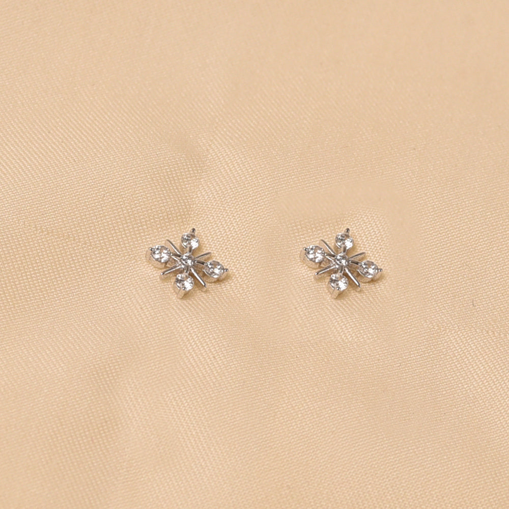 925 silver Four Diamond Studs Earrings
