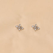 925 silver Four Diamond Studs Earrings