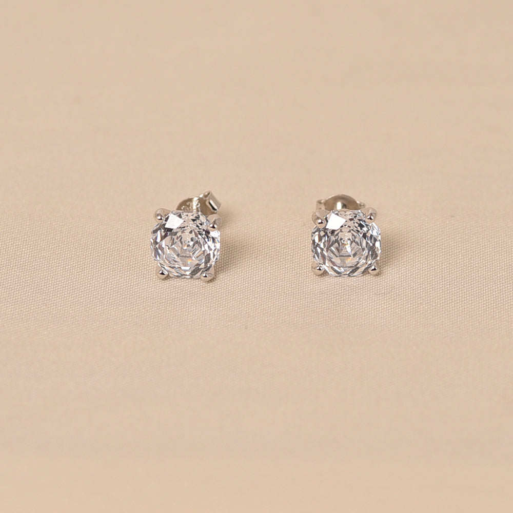 Silver Sterling Diamond Studs Earrings