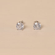 Silver Sterling Diamond Studs Earrings