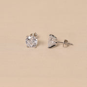 Silver Sterling Diamond Studs Earrings
