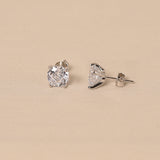 Silver Sterling Diamond Studs Earrings