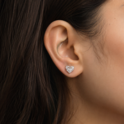 925 Silver Three Shape Heart Earring