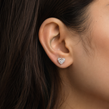 925 Silver Three Shape Heart Earring