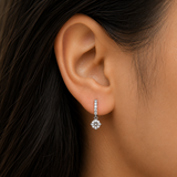 925 Silver Diamond Drop Earrings