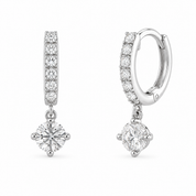 925 Silver Diamond Drop Earrings