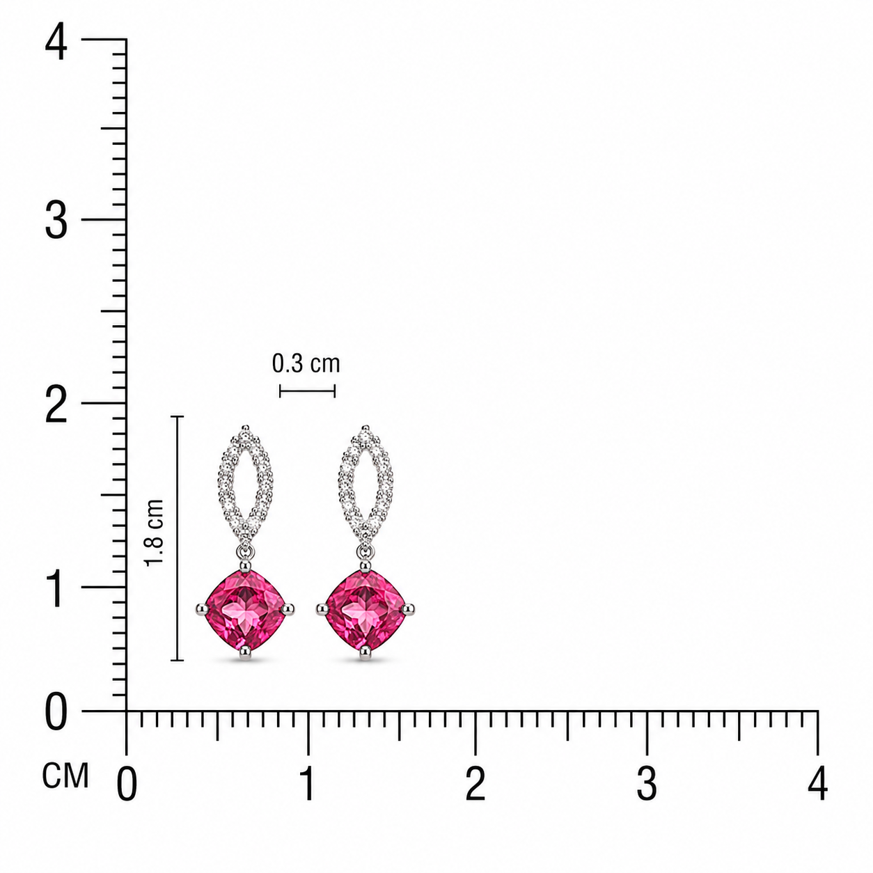 925 Silver Royal Drop Earrings - Pink