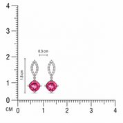 925 Silver Royal Drop Earrings - Pink