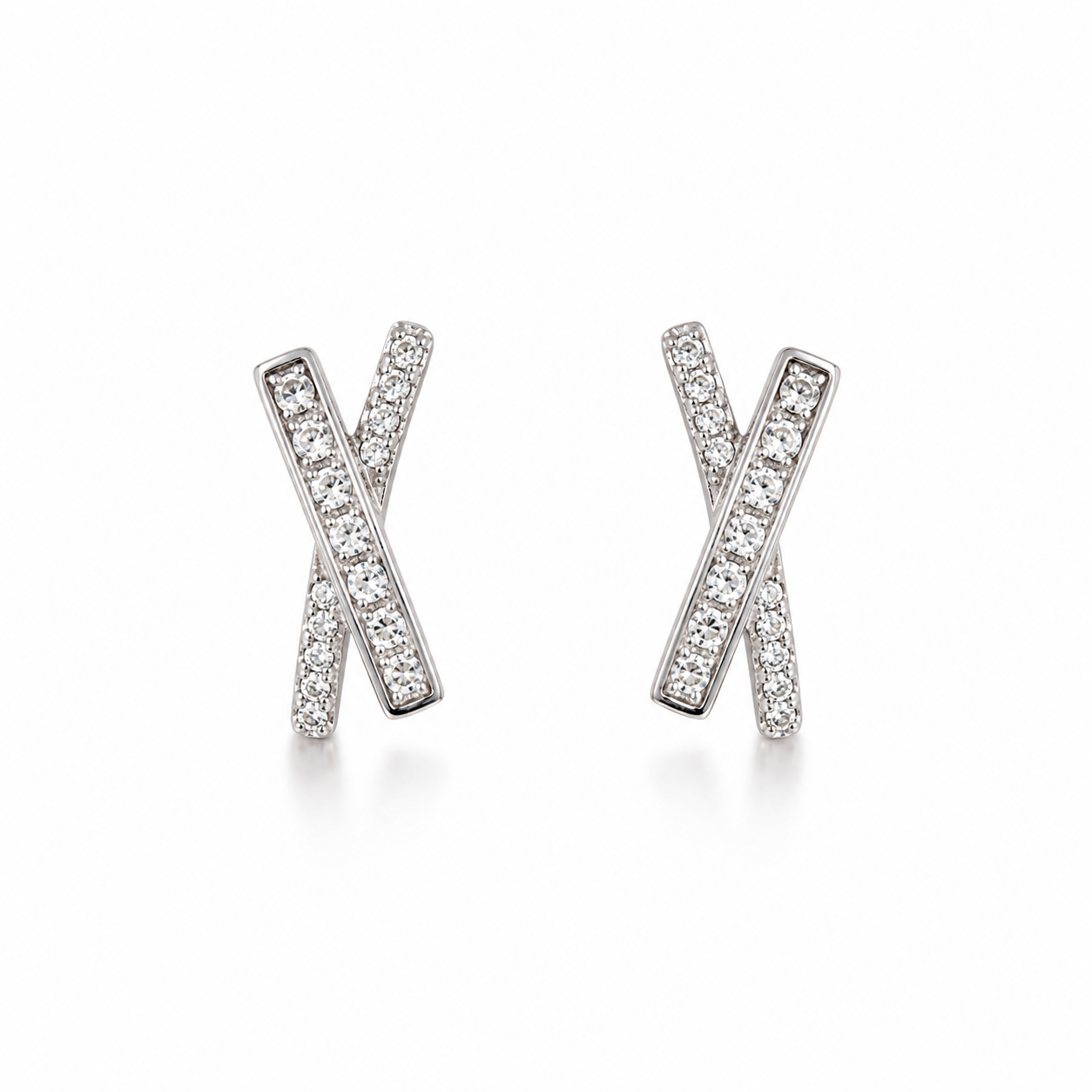 925 Silver Cross Diana Hoop Earrings