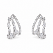 925 Silver Dripping Diamond Cuff Earrings