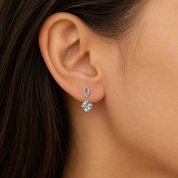 925 Silver Royal Drop Earrings - Light Blue