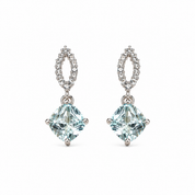 925 Silver Royal Drop Earrings - Light Blue