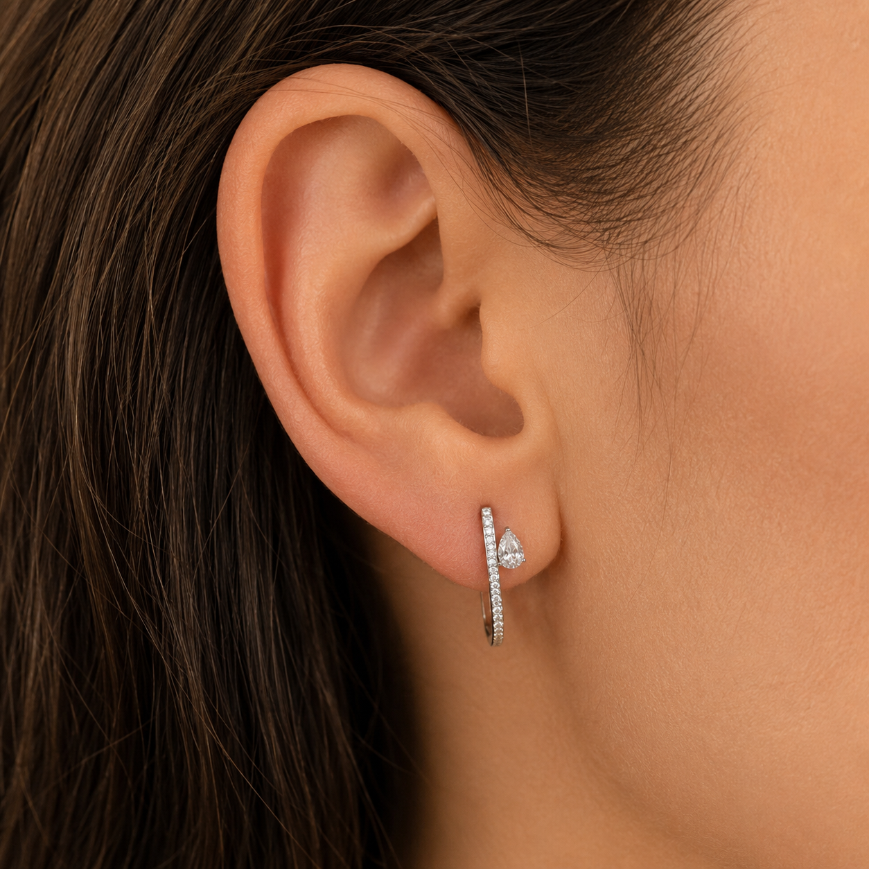 925 Silver Freya Diamond Earrings