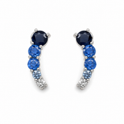 Curved Rainbow Earrings - Blue