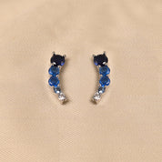 Curved Rainbow Earrings - Blue
