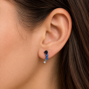 Curved Rainbow Earrings - Blue