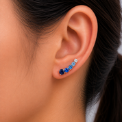 Curved Rainbow Earrings - Blue