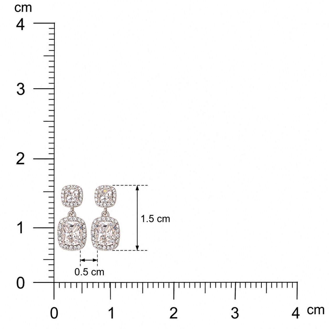 925 Silver  Diamond Adhira Drop Earring (Small)