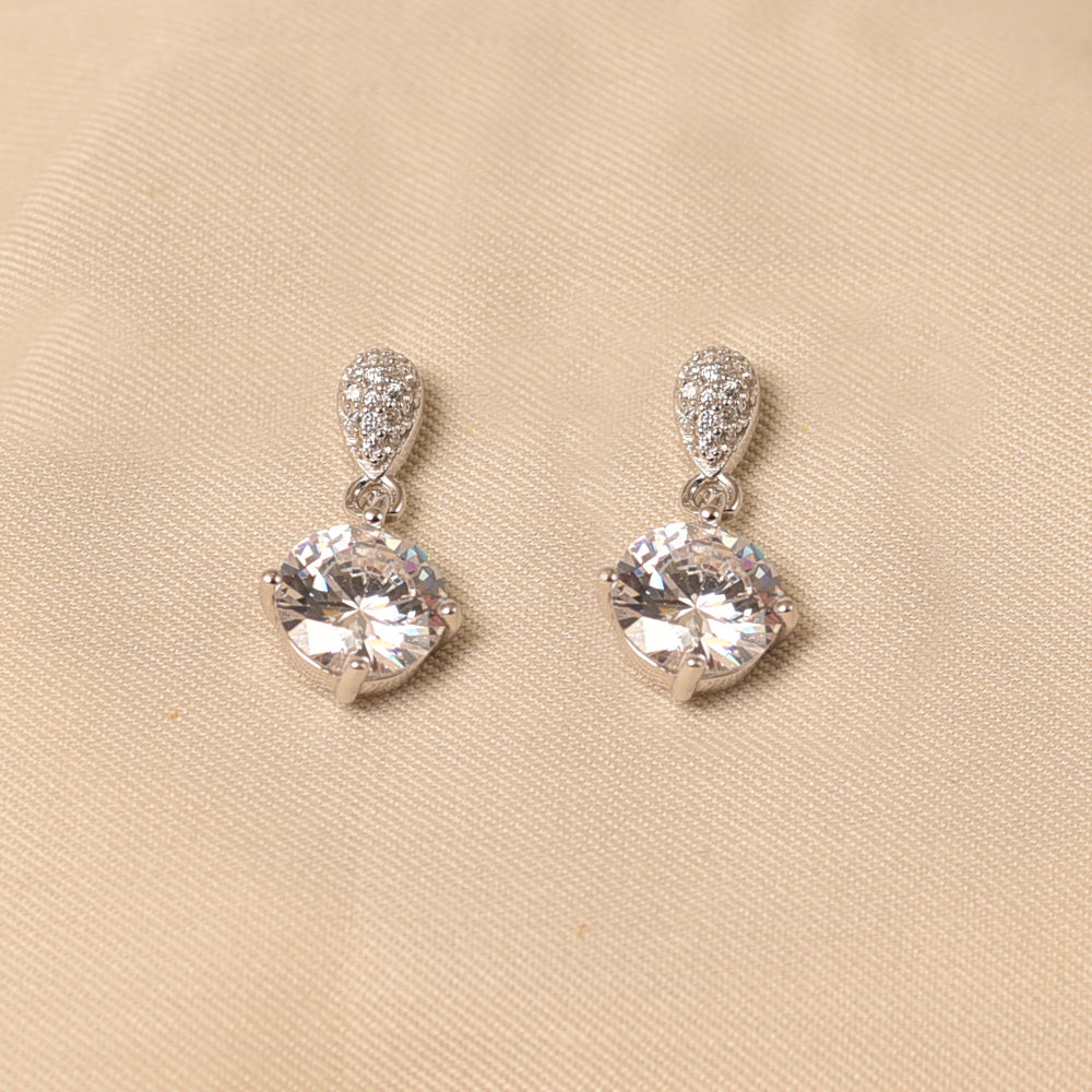 925 Silver Double Zircon Drops