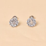 925 Silver Circle Halo Studs