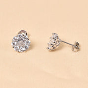 925 Silver Circle Halo Studs