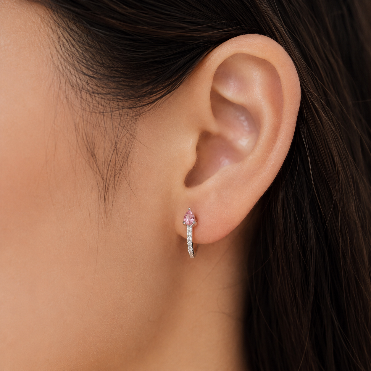 925 Silver Cherry Pink Studs