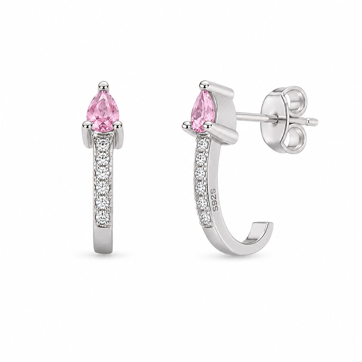 925 Silver Cherry Pink Studs