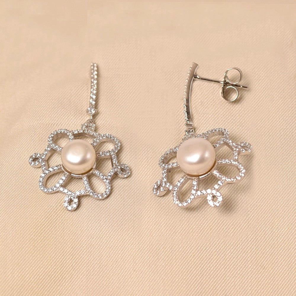 925 Silver Carrie Pearl Earrings